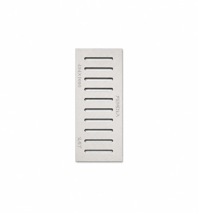 Rectangular slotted FRP trench gully cover for high-volume drainage
