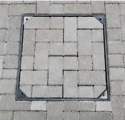 Square FRP composite manhole cover with an anti-slip surface pattern